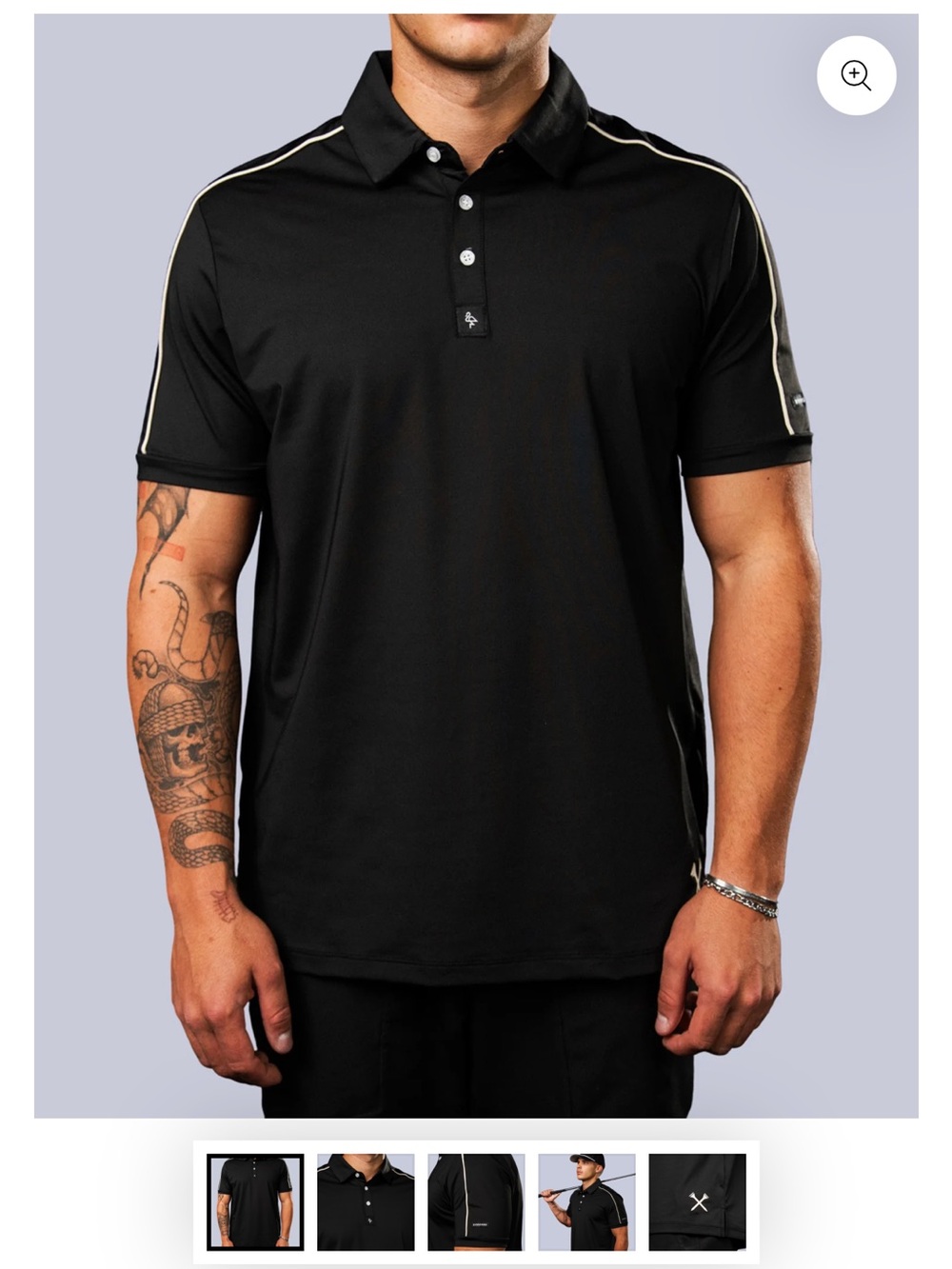 Byrdgang Men's Black Golf Polo Size Large NWT
